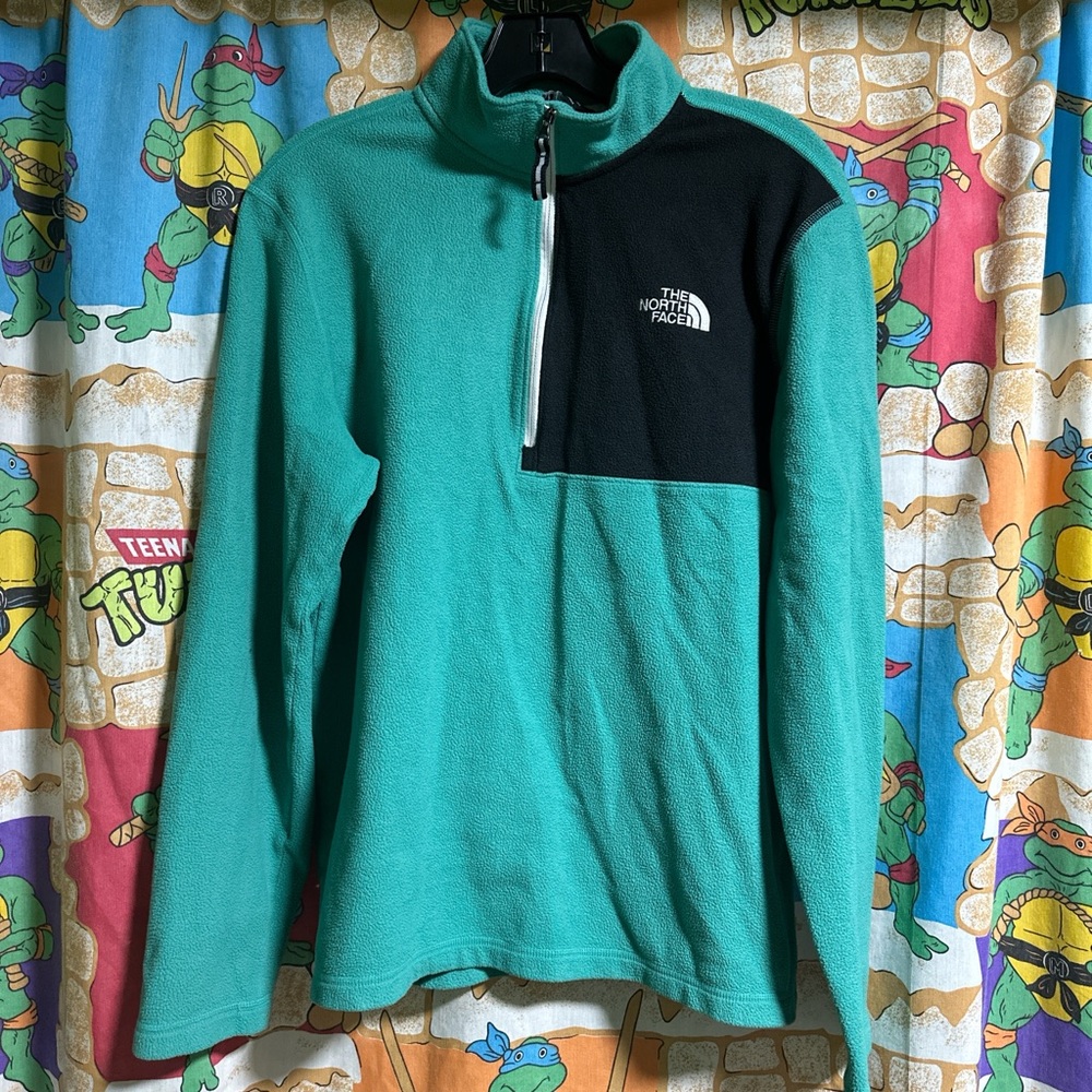 The North Face Turquoise and Black Fleece Jacket
